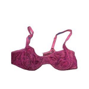 Vintage Burgandy Victoria's Secret Lace Underwire Bra 1998 36b feminine‎ dainty